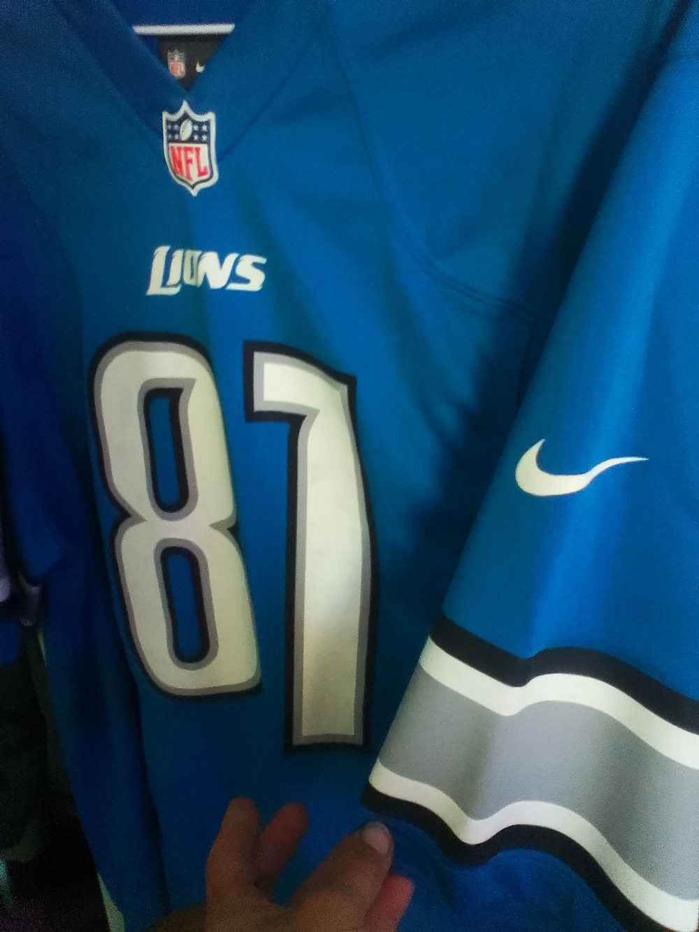 NFL Detroit Lions Johnson #81 Football Jersey - Picture 5 of 5